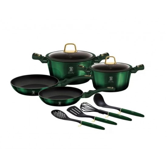 Set oale marmorate cu capace 10 piese Emerald Collection Berlinger Haus BH 7039